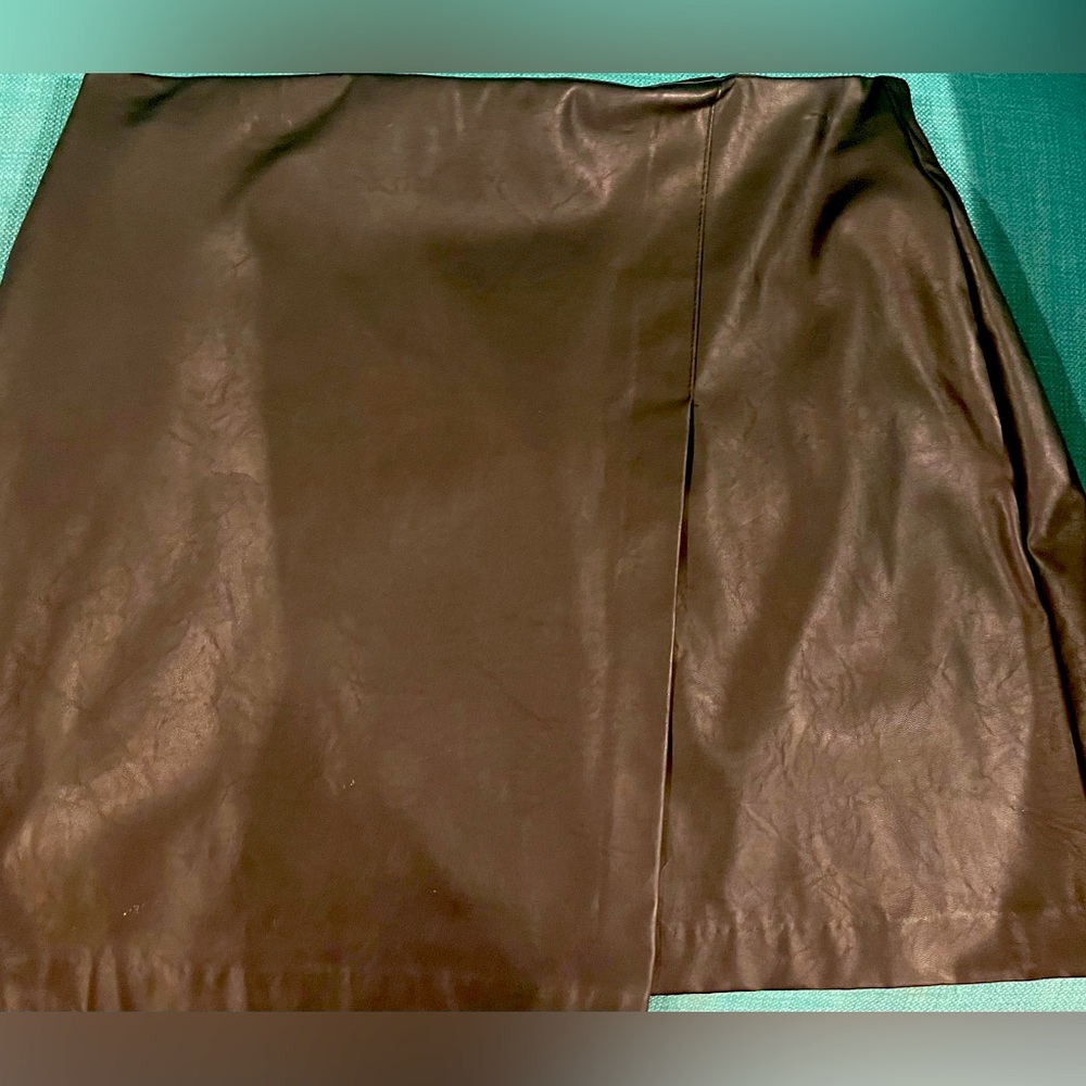 Bar iii faux leather black skirt, large, never used